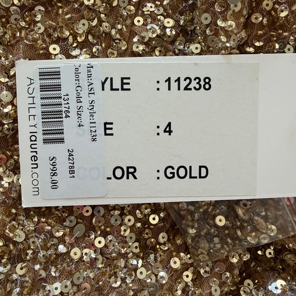 Sherri Hill Gold Sequin Prom Dress - Picture 6 of 6